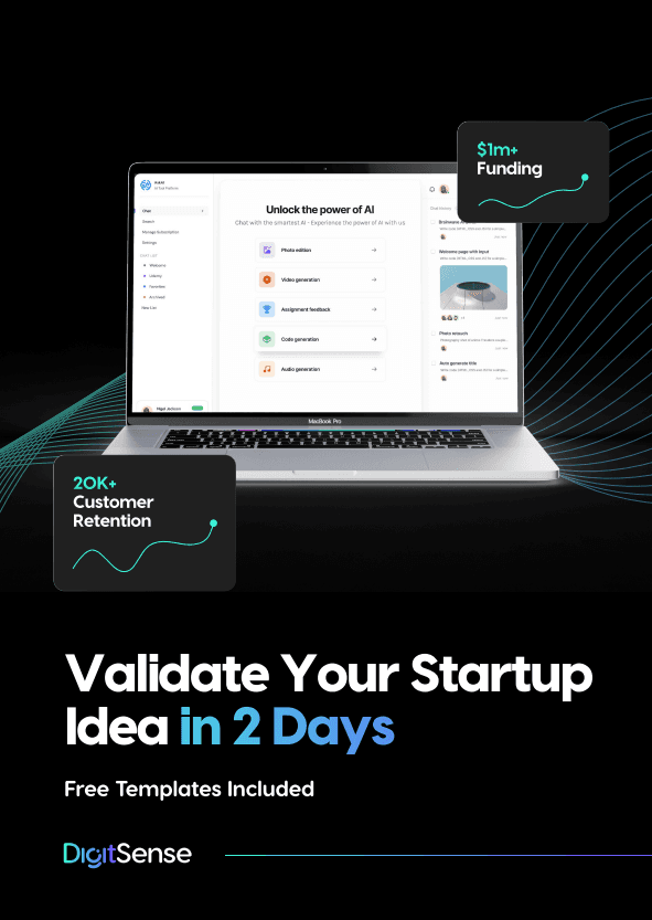 cover ebook with title validate your startup in 2 days